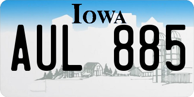 IA license plate AUL885