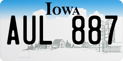 IA license plate AUL887