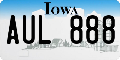 IA license plate AUL888