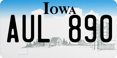 IA license plate AUL890