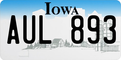 IA license plate AUL893