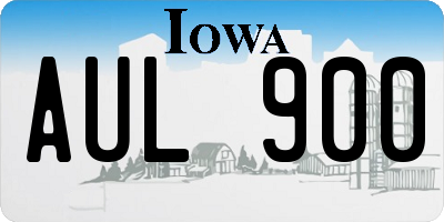IA license plate AUL900