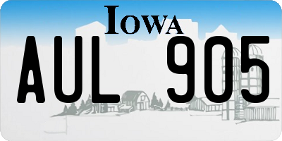 IA license plate AUL905