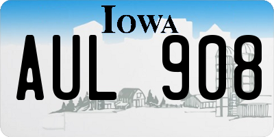 IA license plate AUL908