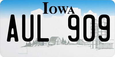 IA license plate AUL909