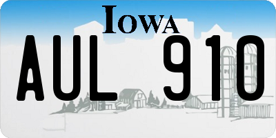 IA license plate AUL910