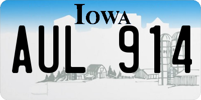 IA license plate AUL914