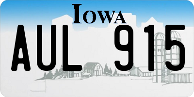 IA license plate AUL915
