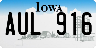 IA license plate AUL916