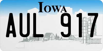 IA license plate AUL917