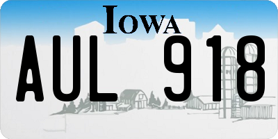 IA license plate AUL918