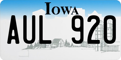 IA license plate AUL920