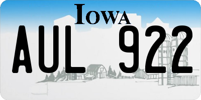 IA license plate AUL922