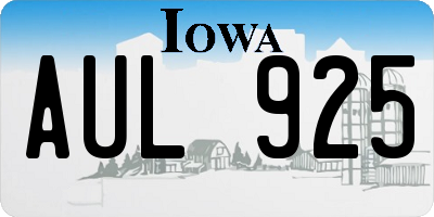 IA license plate AUL925