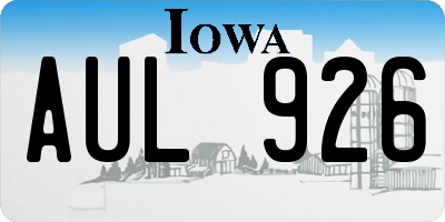 IA license plate AUL926