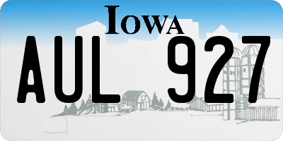 IA license plate AUL927