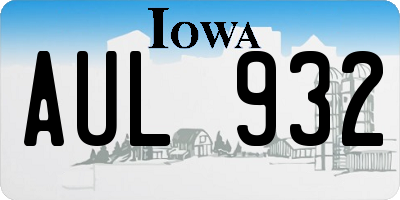 IA license plate AUL932