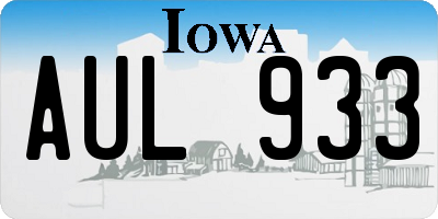 IA license plate AUL933