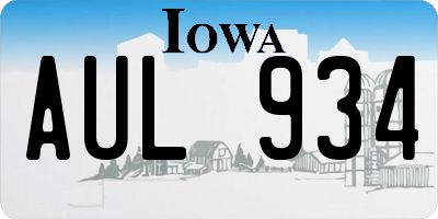 IA license plate AUL934