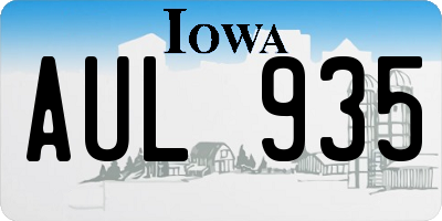 IA license plate AUL935