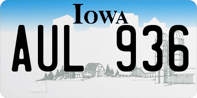 IA license plate AUL936