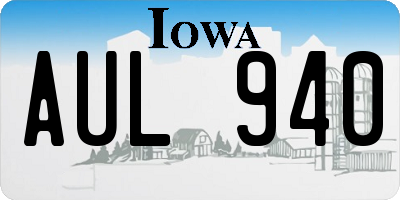 IA license plate AUL940