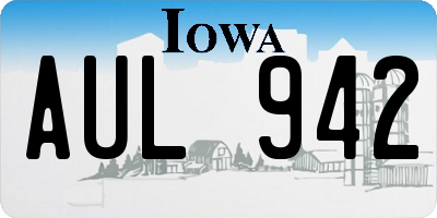 IA license plate AUL942