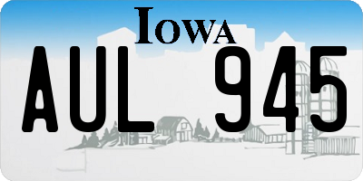 IA license plate AUL945