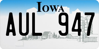 IA license plate AUL947