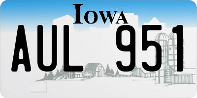 IA license plate AUL951