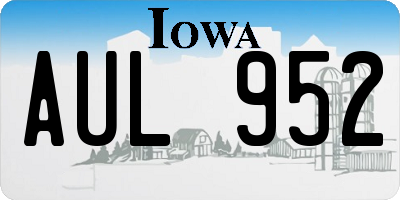 IA license plate AUL952
