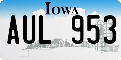 IA license plate AUL953