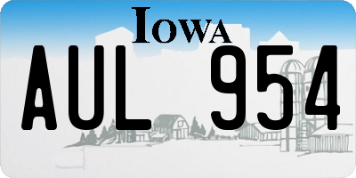 IA license plate AUL954