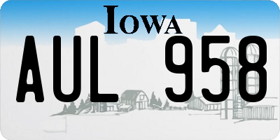 IA license plate AUL958