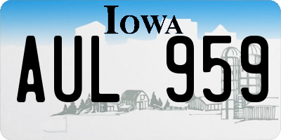 IA license plate AUL959