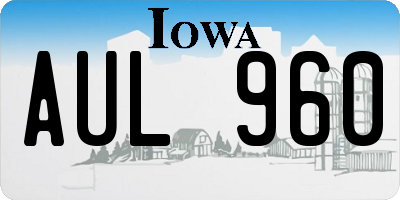 IA license plate AUL960