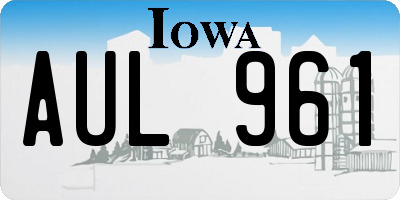 IA license plate AUL961