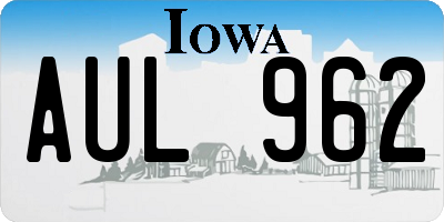IA license plate AUL962