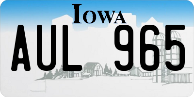 IA license plate AUL965