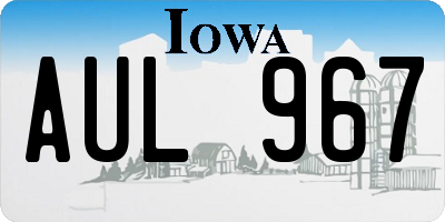 IA license plate AUL967
