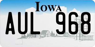 IA license plate AUL968