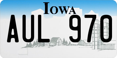 IA license plate AUL970