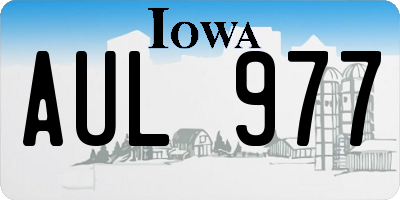 IA license plate AUL977