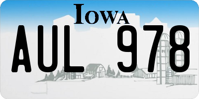 IA license plate AUL978