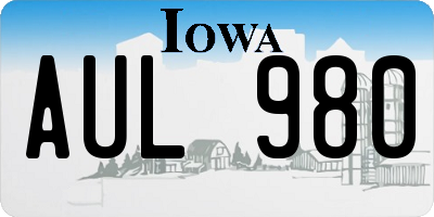 IA license plate AUL980