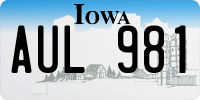 IA license plate AUL981