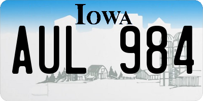 IA license plate AUL984