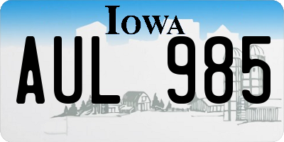 IA license plate AUL985
