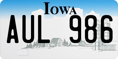 IA license plate AUL986