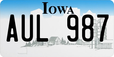 IA license plate AUL987